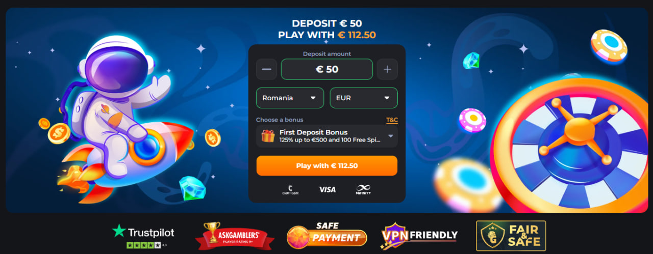 CosmicSlots ofertă casino